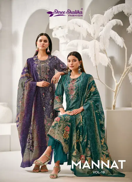 Mannat Vol 19 By Shree Shalika Cotton Lawn Digital Print Dress Material Wholesale Market In Surat